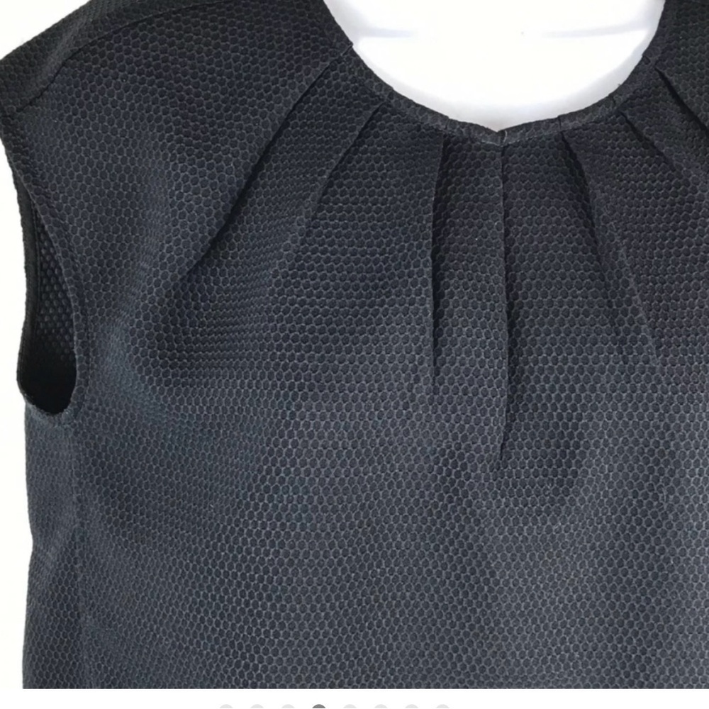 J. Crew Women's Black Honeycomb Cocoon Sleeveless Blouse - Picture 7 of 8